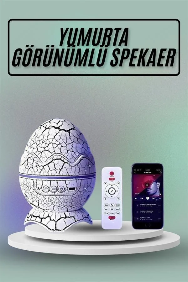 İthalat® Yumurta Görünümlü Masa ve Gece Lambası Renk Değiştirebilen Projektör