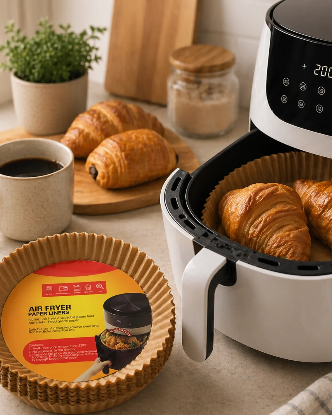 İthalat® Yuvarlak Airfryer Kağıdı 100 Adet Yağ Tutmaz Hazne Koruyucu