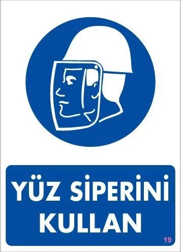 İthalat® Yüz Siperi Kullan Uyarı Levhası 25x35 KOD:19 İthalat® Yüz Siperi Kullan Uyarı Levhası 25x35 KOD:19