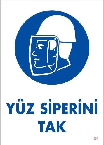 İthalat® Yüz Siperi Tak Uyarı Levhası 25x35 KOD:4 İthalat® Yüz Siperi Tak Uyarı Levhası 25x35 KOD:4