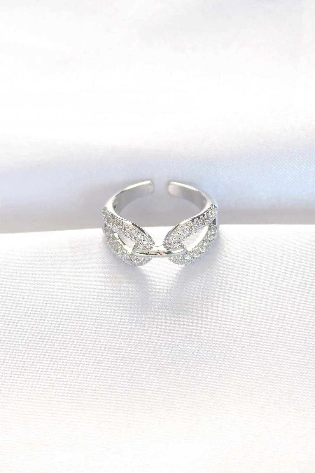 İthalat® Zirkon Taşlı Silver Renk Ayarlanabilir Yüzük