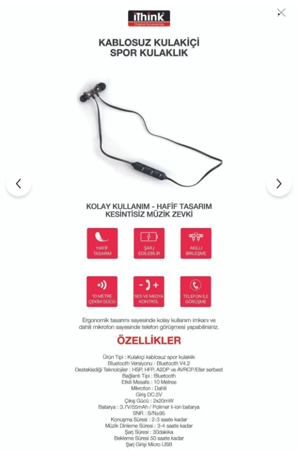 Ithink Ithınk Bk700 Kulakıçı Bluetooth Spor Kulaklık A&b Ithink Ithınk Bk700 Kulakıçı Bluetooth Spor Kulaklık A&b