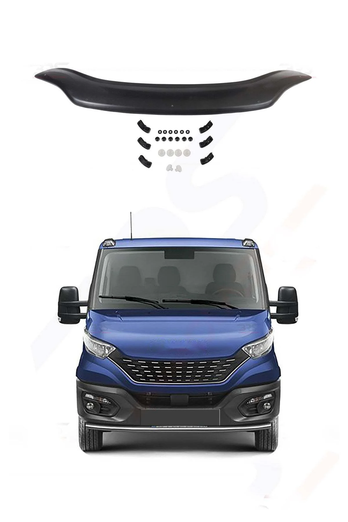 Iveco Daily 2014 ve Sonrası Uyumlu Kaput Rüzgarlığı Ön Kaput Koruma ABS Parlak Siyah Iveco Daily 2014 ve Sonrası Uyumlu Kaput Rüzgarlığı Ön Kaput Koruma ABS Parlak Siyah