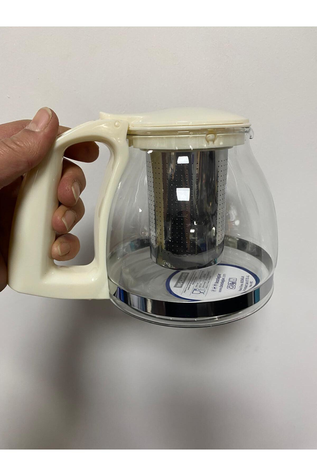 Ivory Borosilikat Cam Demlik Süzgeçli