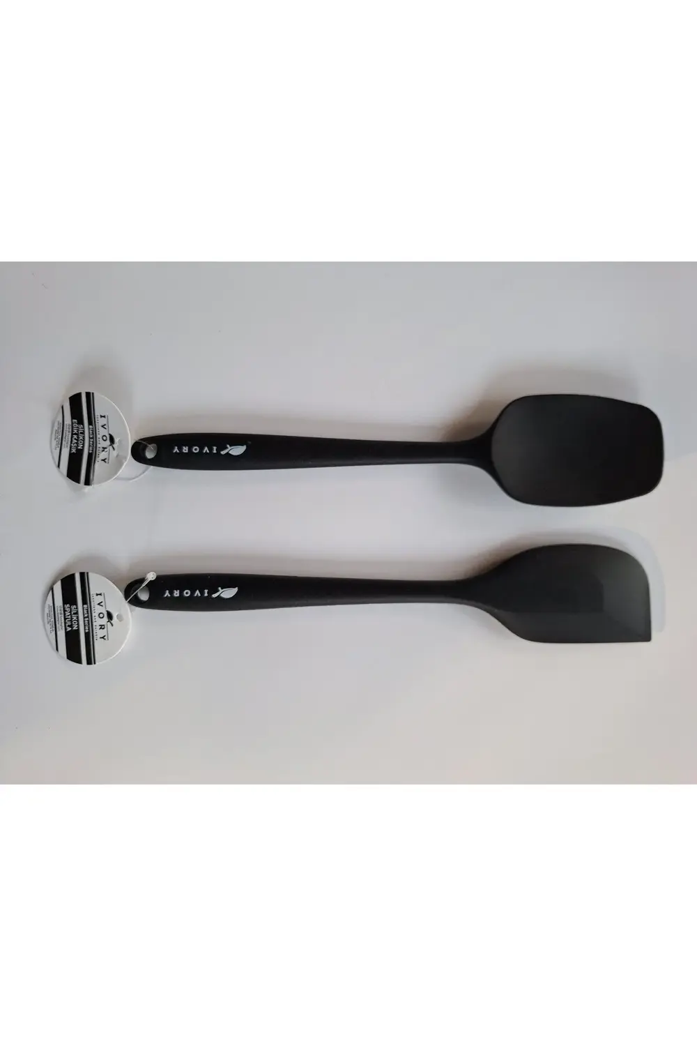 İVORY YANMAZ YAPIŞMAZ SİYAH 2'Lİ SİLİKON SPATULA SETİ