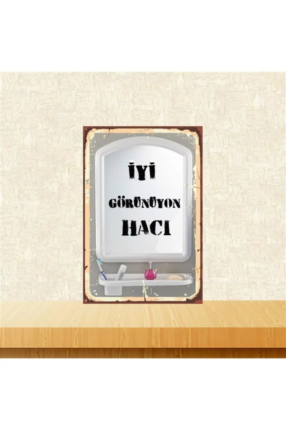 Iyi Görünüyon Hacı 20-30 Cm Retro Ahşap Poster Tkfx4496