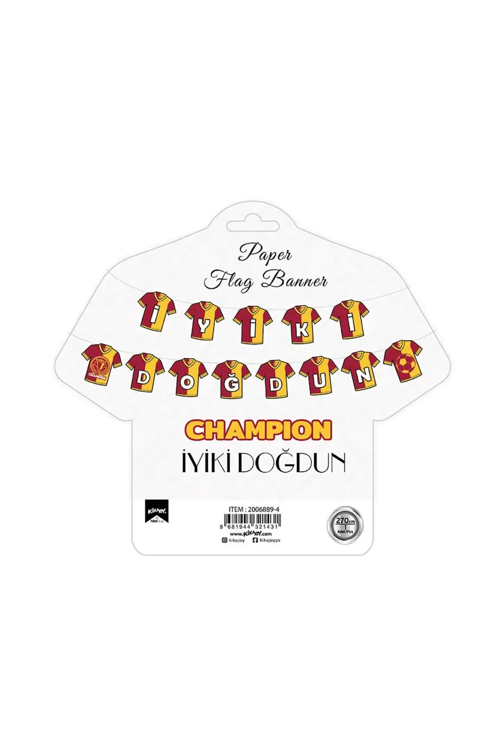 İyi ki Doğdun Harf Afiş -Champion Sarı Kırmızı-