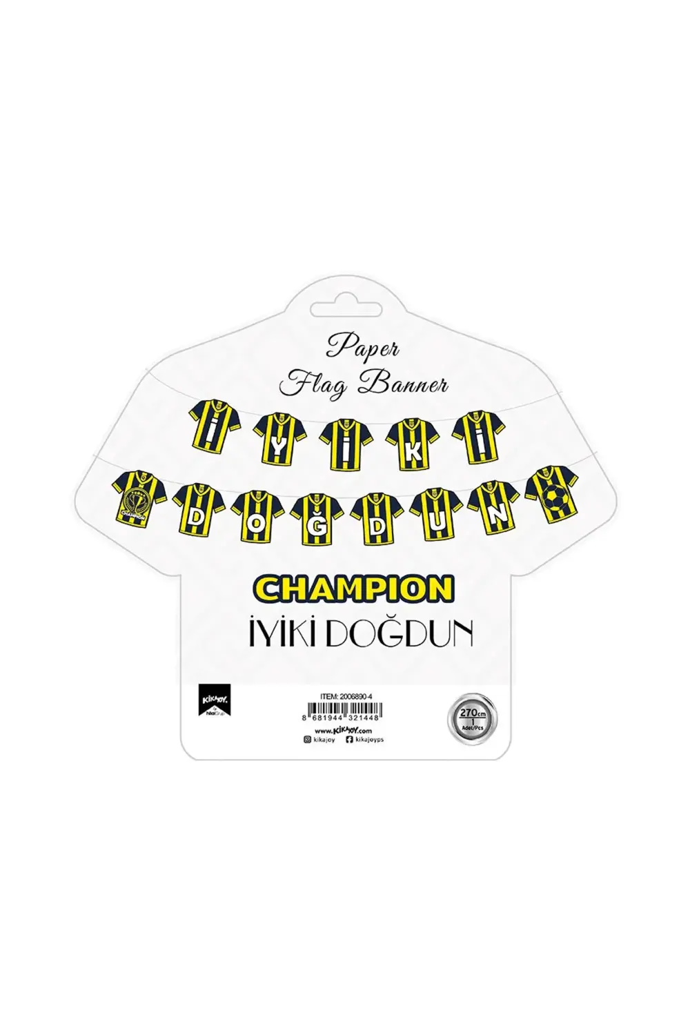 İyi ki Doğdun Harf Afiş -Champion Sarı Lacivert-