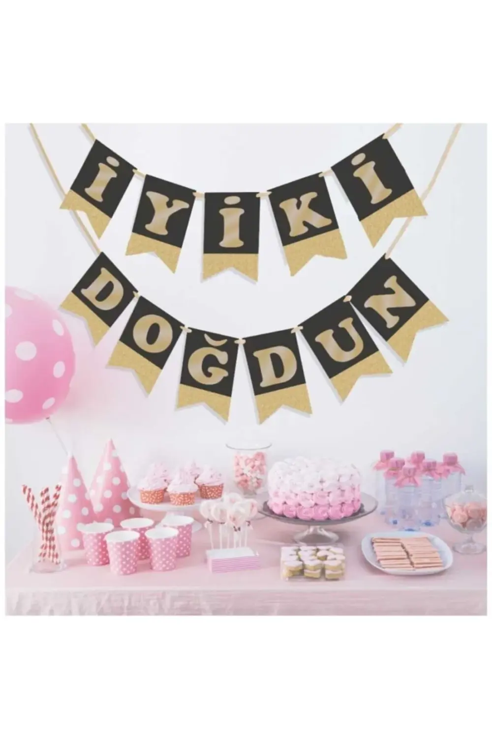 İyi Ki Doğdun Siyah Zemin Altın Harf Afiş