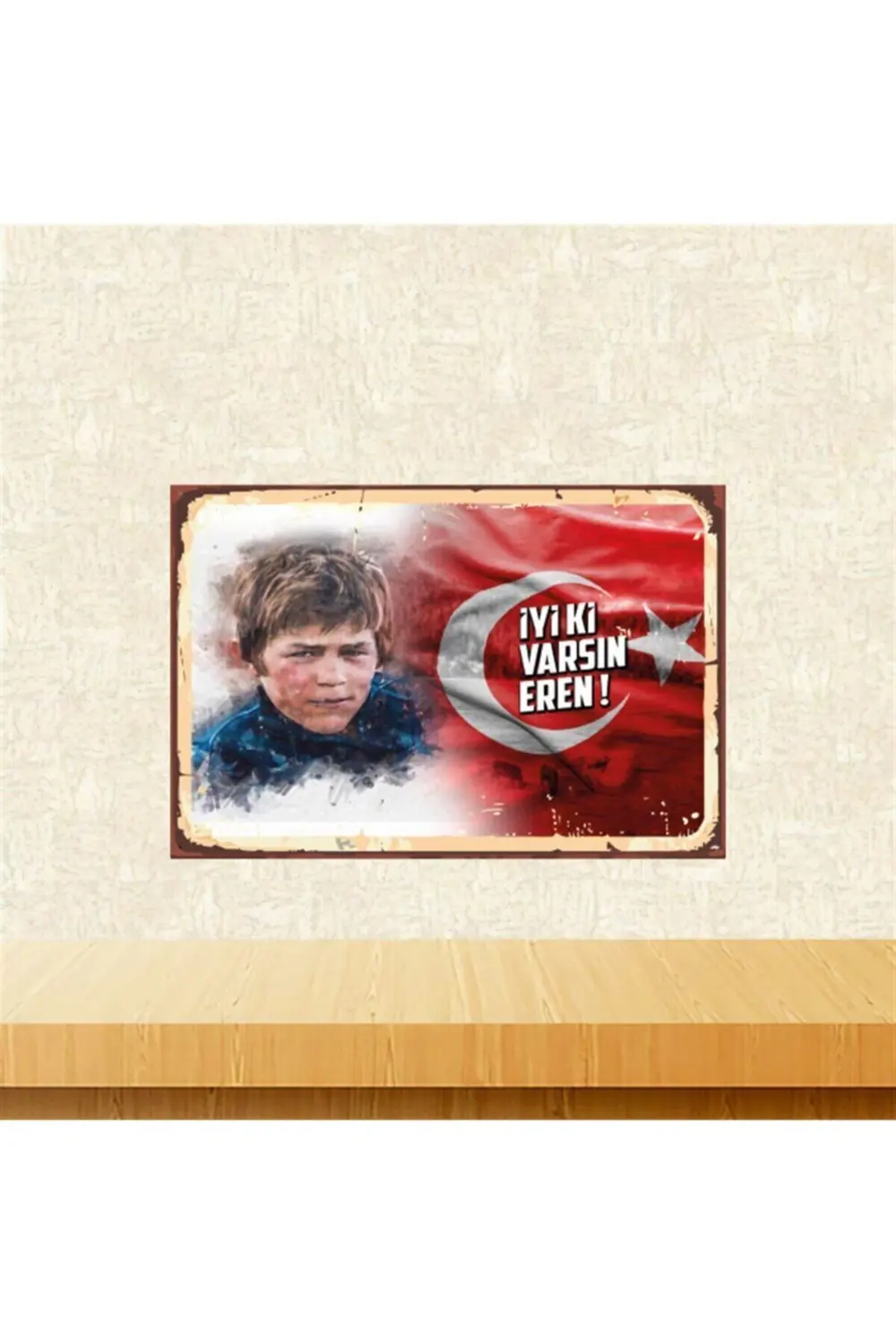 Iyi Ki Varsın Eren ! 20-30 Cm Retro Ahşap Tablo Tkfx4645