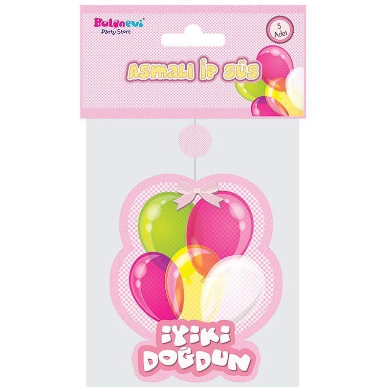 İyiki Doğdun Yazılı Asmalı İp Süs Pembe Renk 3 Lü Set 12x45 Cm İyiki Doğdun Yazılı Asmalı İp Süs Pembe Renk 3 Lü Set 12x45 Cm