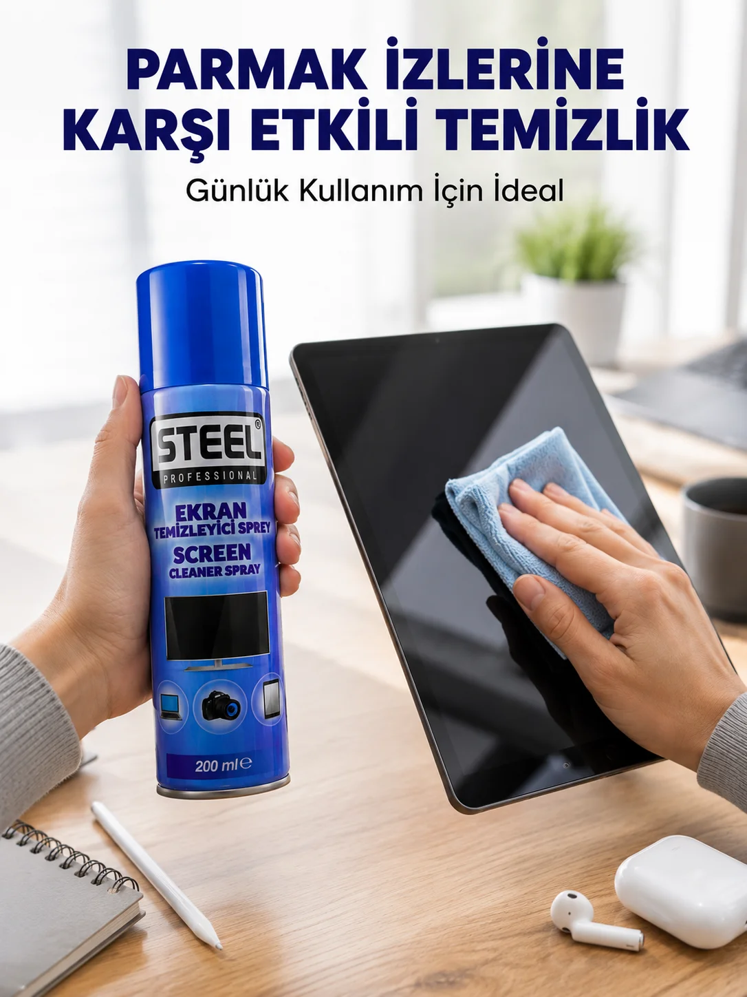 İz Bırakmadan Etkili Ekran Temizliği Sağlayan Sprey