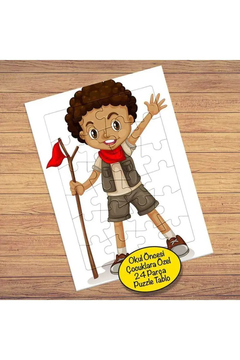 İzci Tatlı Çocuk 24 Parça Çocuklara Özel Yapboz Tablo-1308-11060