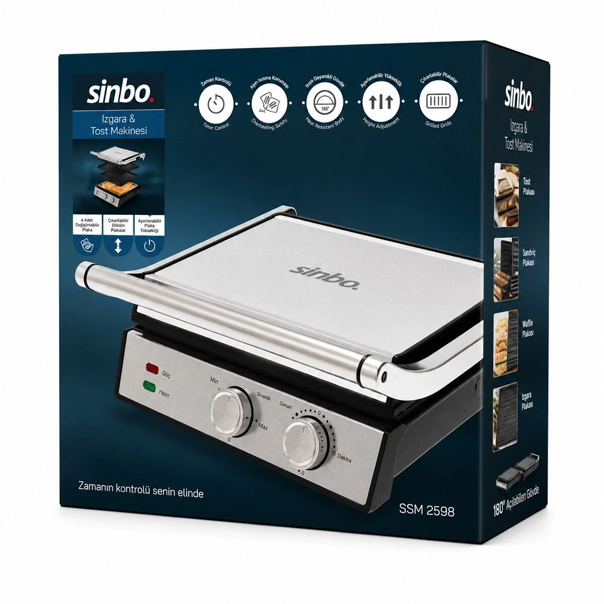 Izgara Ve Tost Makinesi 4 Dilim Yapışmaz Yüzey 2000w Ssm-2598 Bx40 Fiyatı, Yorumları ve Özellikleri