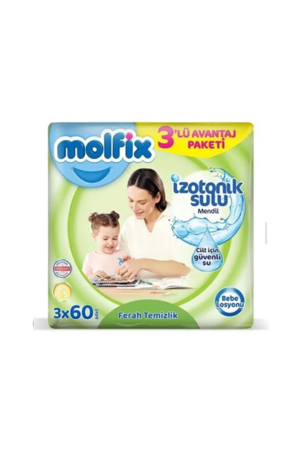 İzotonik Sulu Ferah Temizlik Islak Havlu Mendil 3'Lü 180 Yaprak