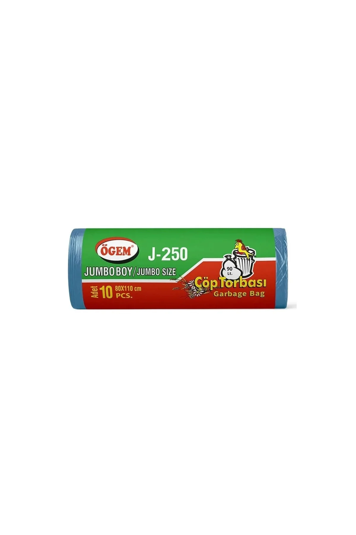J-250 Jumbo Boy Çöp Torbası 80 x 110 cm 10 Lu Rulo x 1 Paket = 10