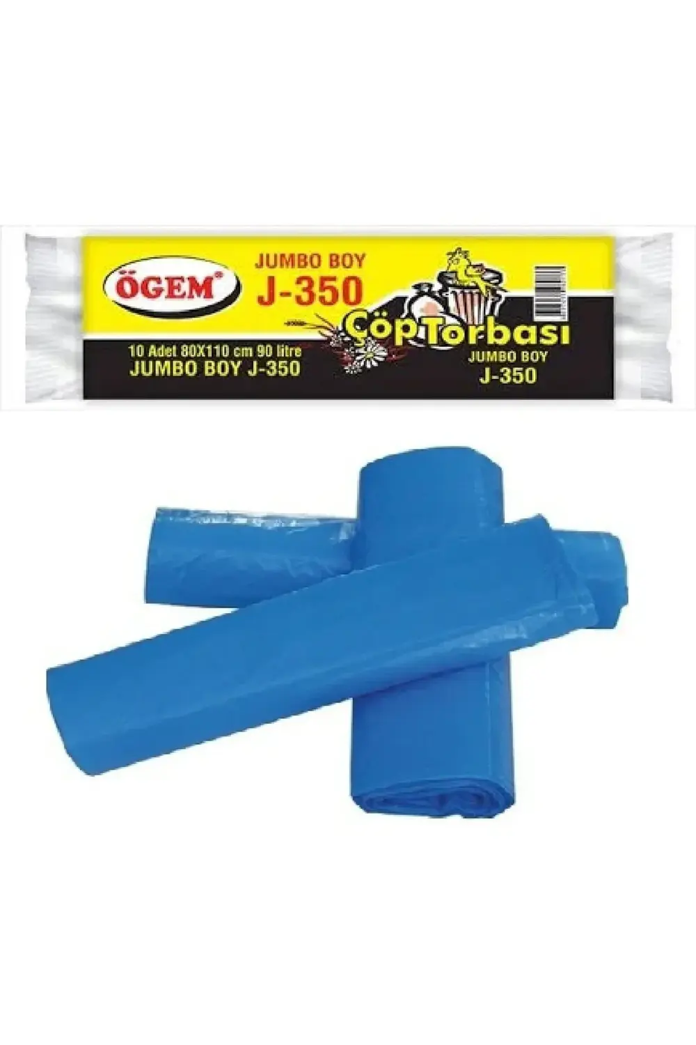 J-350 Jumbo Boy Çöp Torbası 80 x 110 cm 10 Lu Rulo x 1 Paket = 10