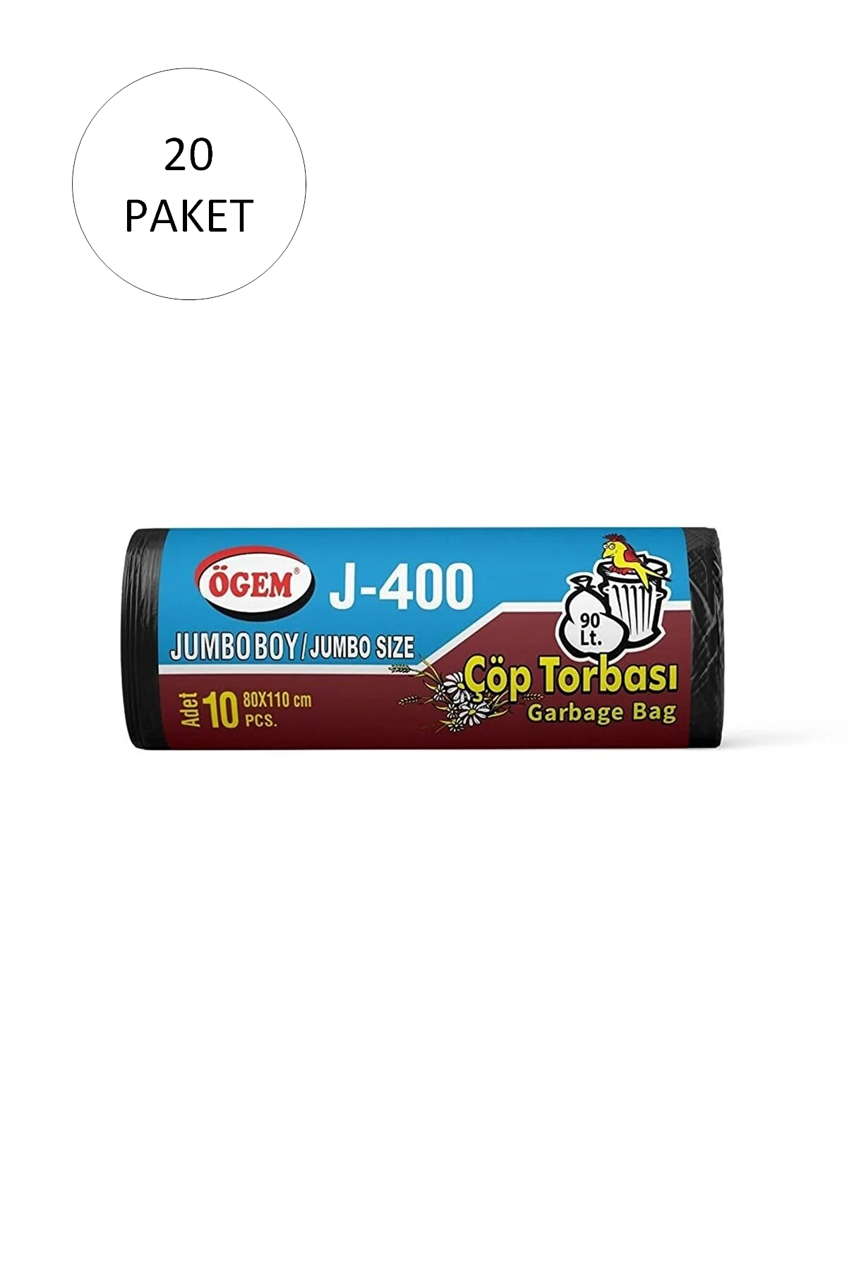 Just Cheap Store J-400 Jumbo Boy Çöp Torbasi 80 X 110 Cm 10 Lu Rulo X 20 Paket = 2