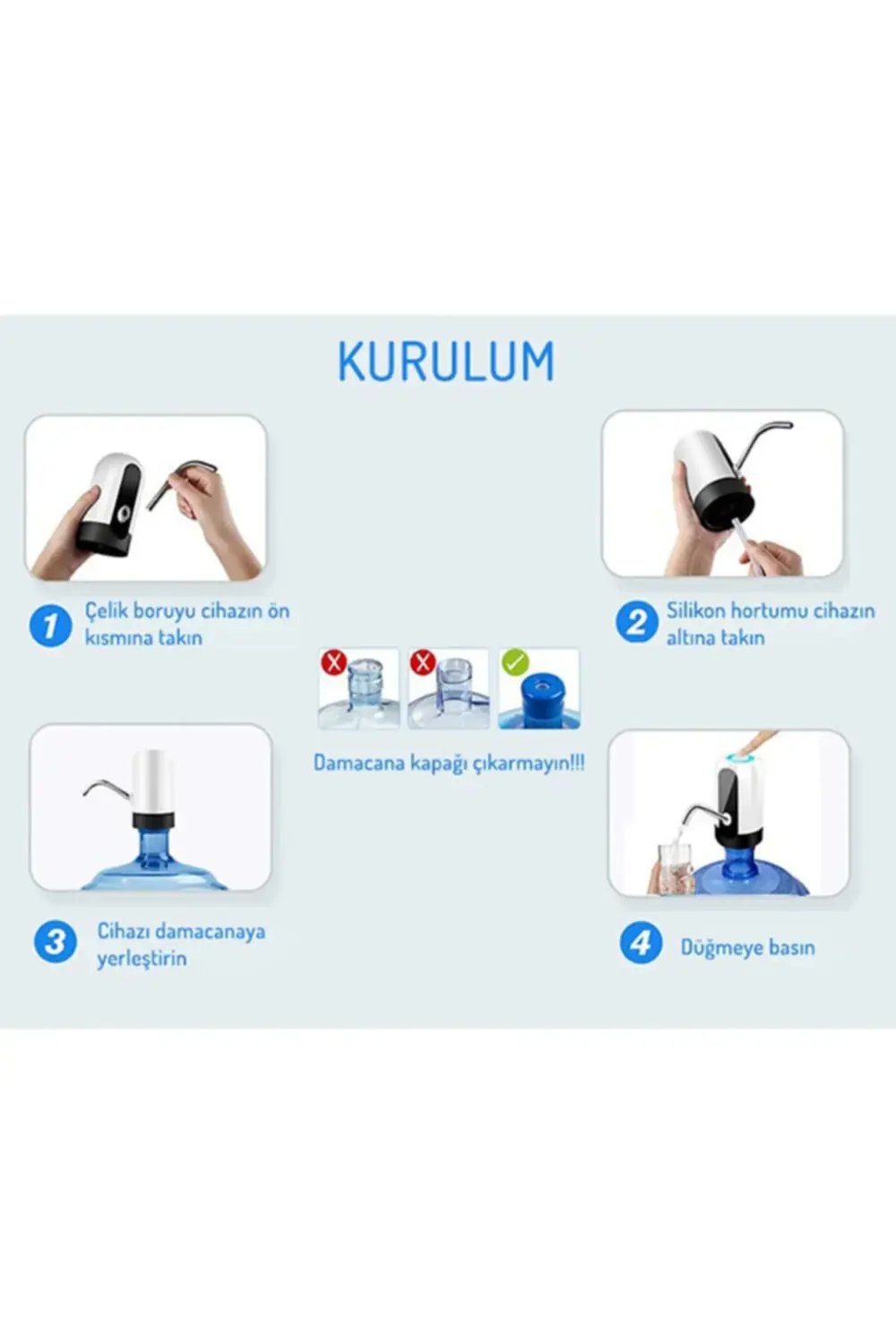 J-45 Starmax Usb Ile Şarj Edilebilir Elektrikli Otomatik Damacana