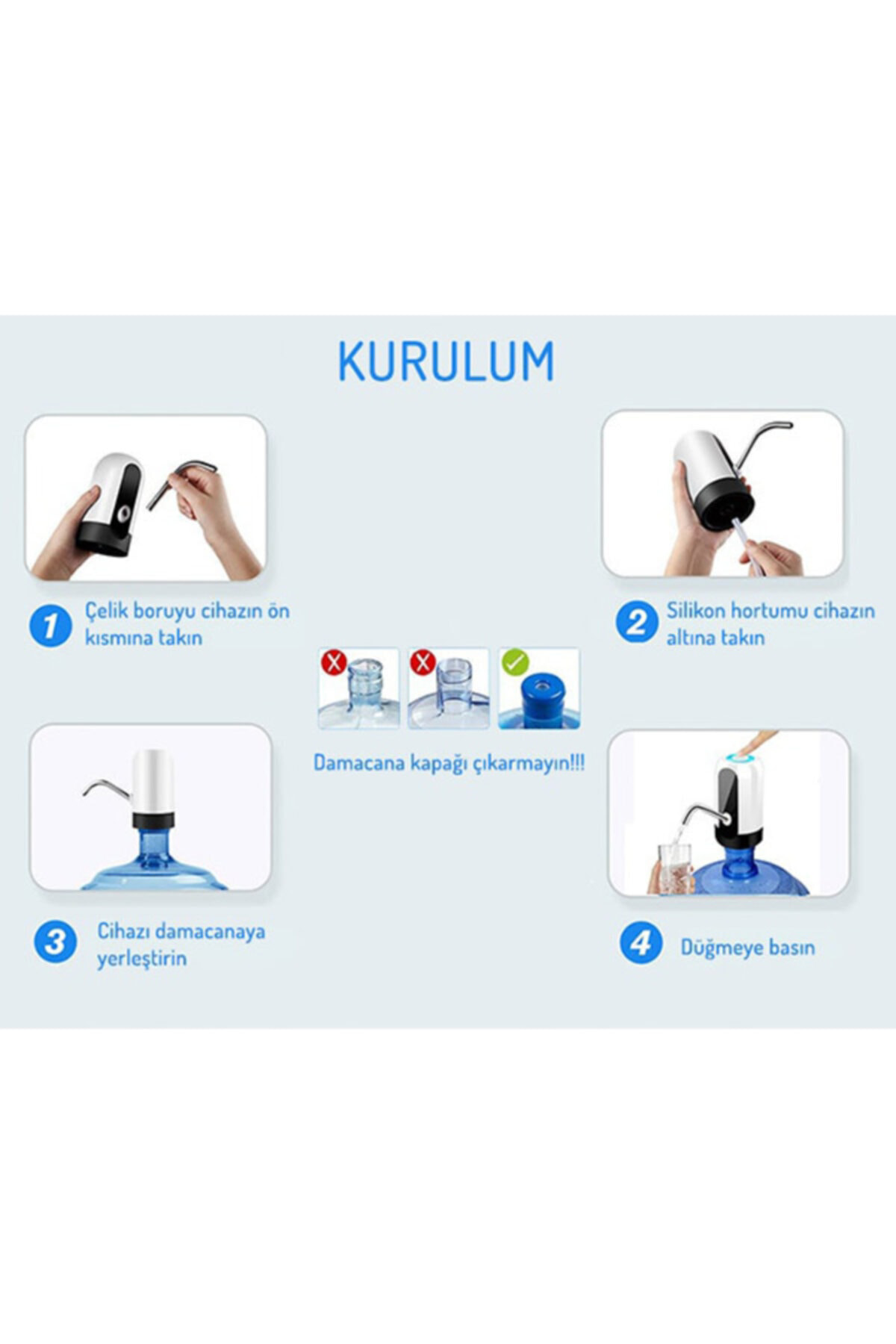 J-45 Starmax Usb Ile Şarj Edilebilir Elektrikli Otomatik Damacana