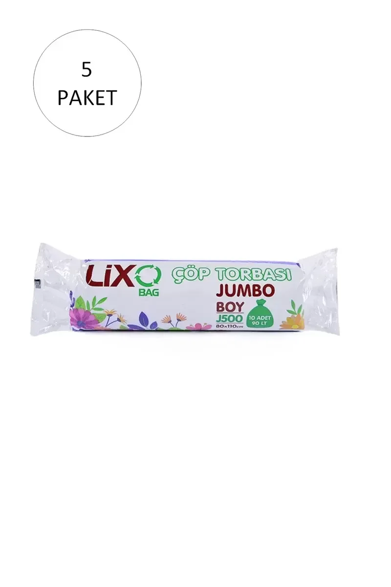 J-500 Jumbo Boy Çöp Torbası 80 x 110 cm 10 Lu Rulo x 5 Paket = 50 J-500 Jumbo Boy Çöp Torbası 80 x 110 cm 10 Lu Rulo x 5 Paket = 50