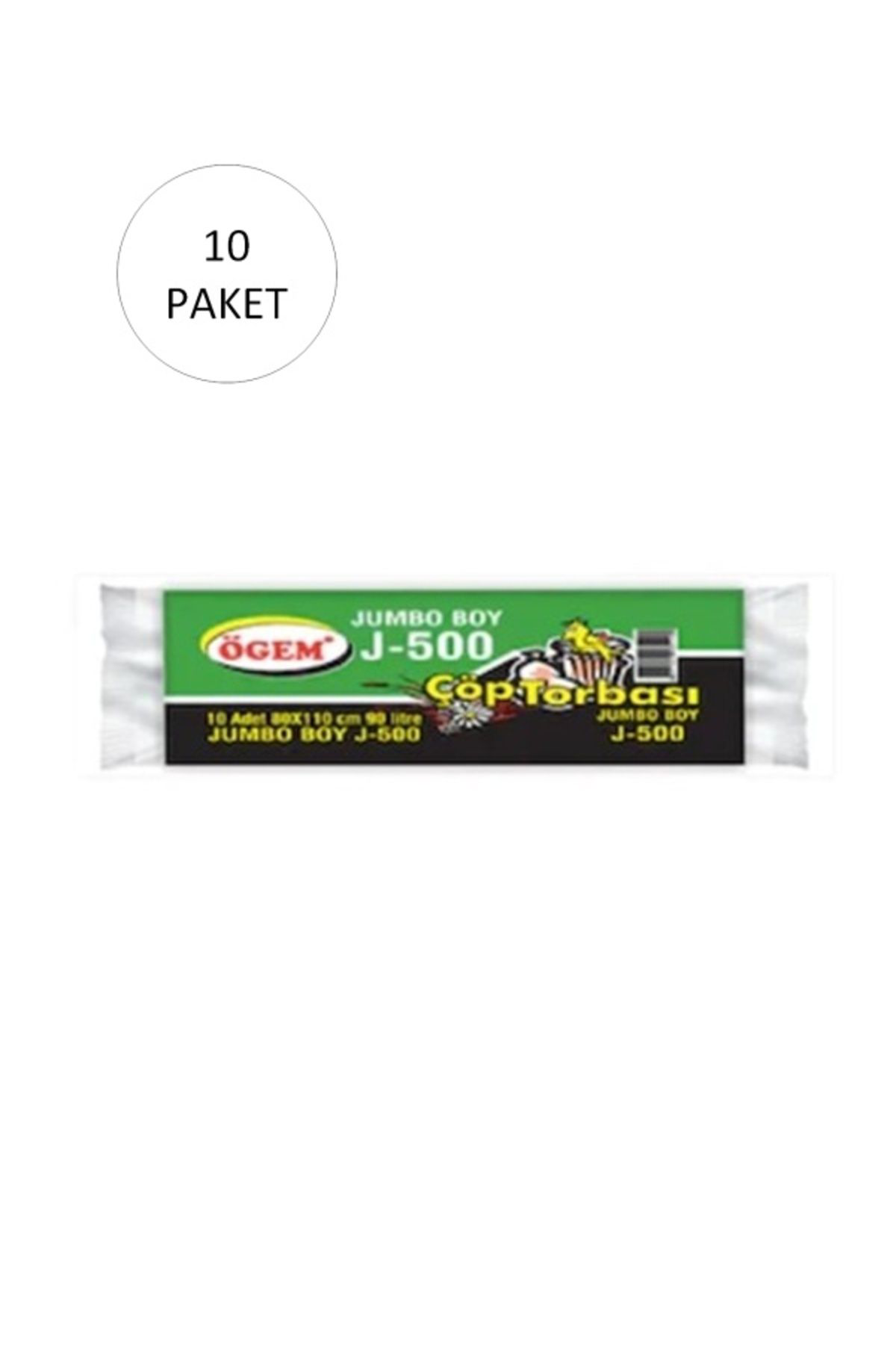 Kapsulavm J-500 Jumbo Boy Çöp Torbasi 80 X 110 Cm 10 Lu Rulo X 10 Paket = 1