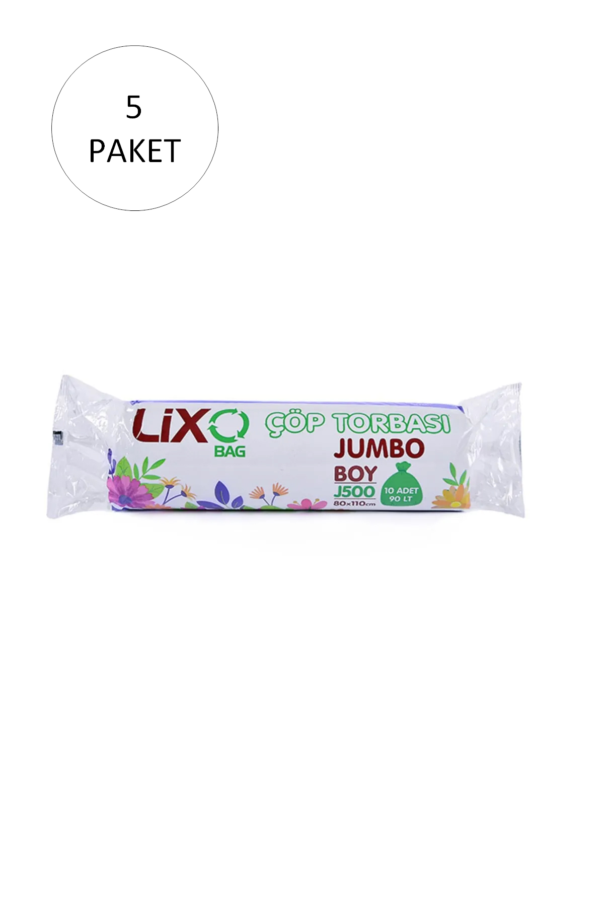 Just Cheap Store J-500 Jumbo Boy Çöp Torbasi 80 X 110 Cm 10 Lu Rulo X 5 Paket = 50