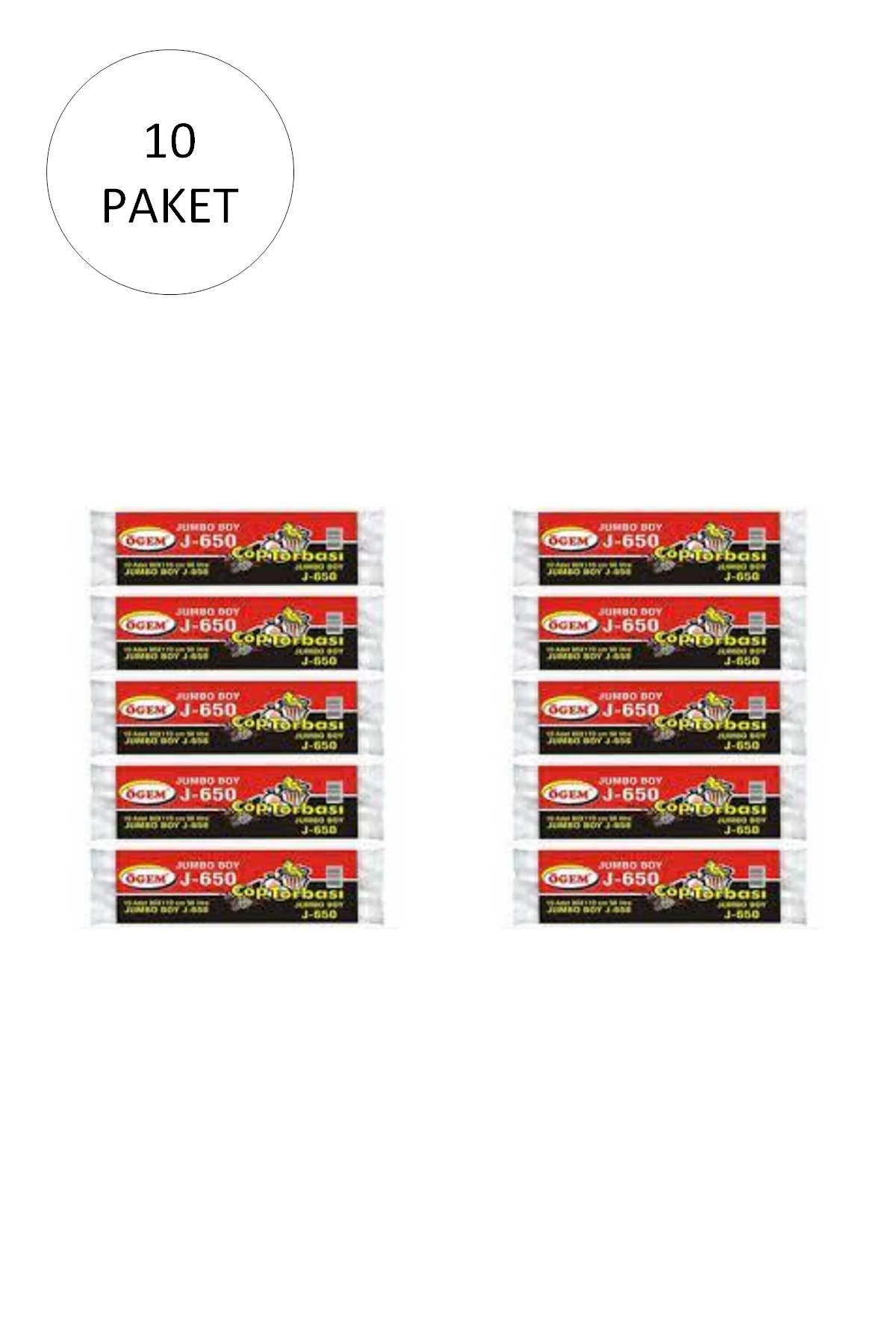 Just Cheap Store J-650 Jumbo Boy Çöp Torbasi 80 X 110 Cm 10 Lu Rulo X 10 Paket = 1