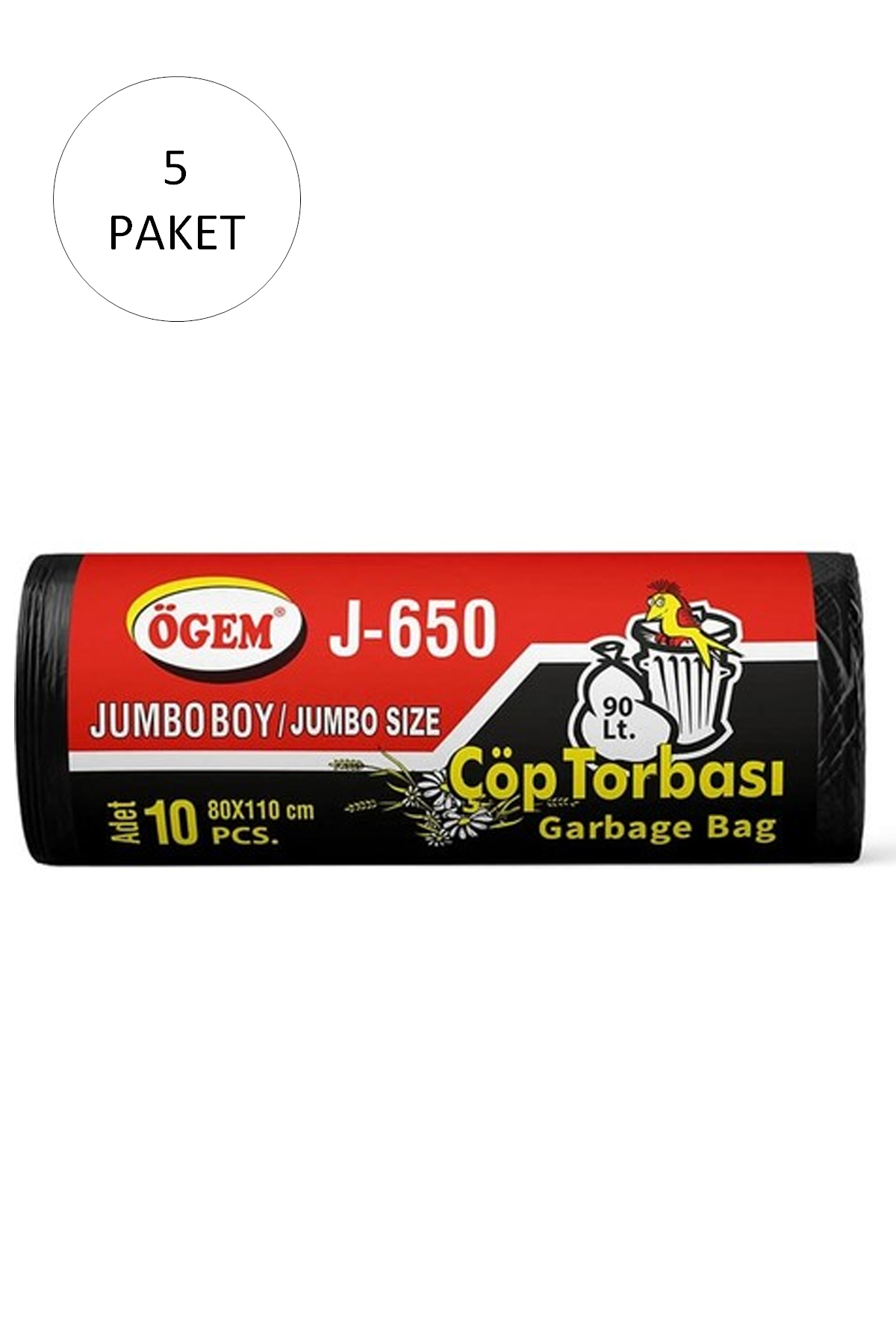 Just Cheap Store J-650 Jumbo Boy Çöp Torbasi 80 X 110 Cm 10 Lu Rulo X 5 Paket = 50