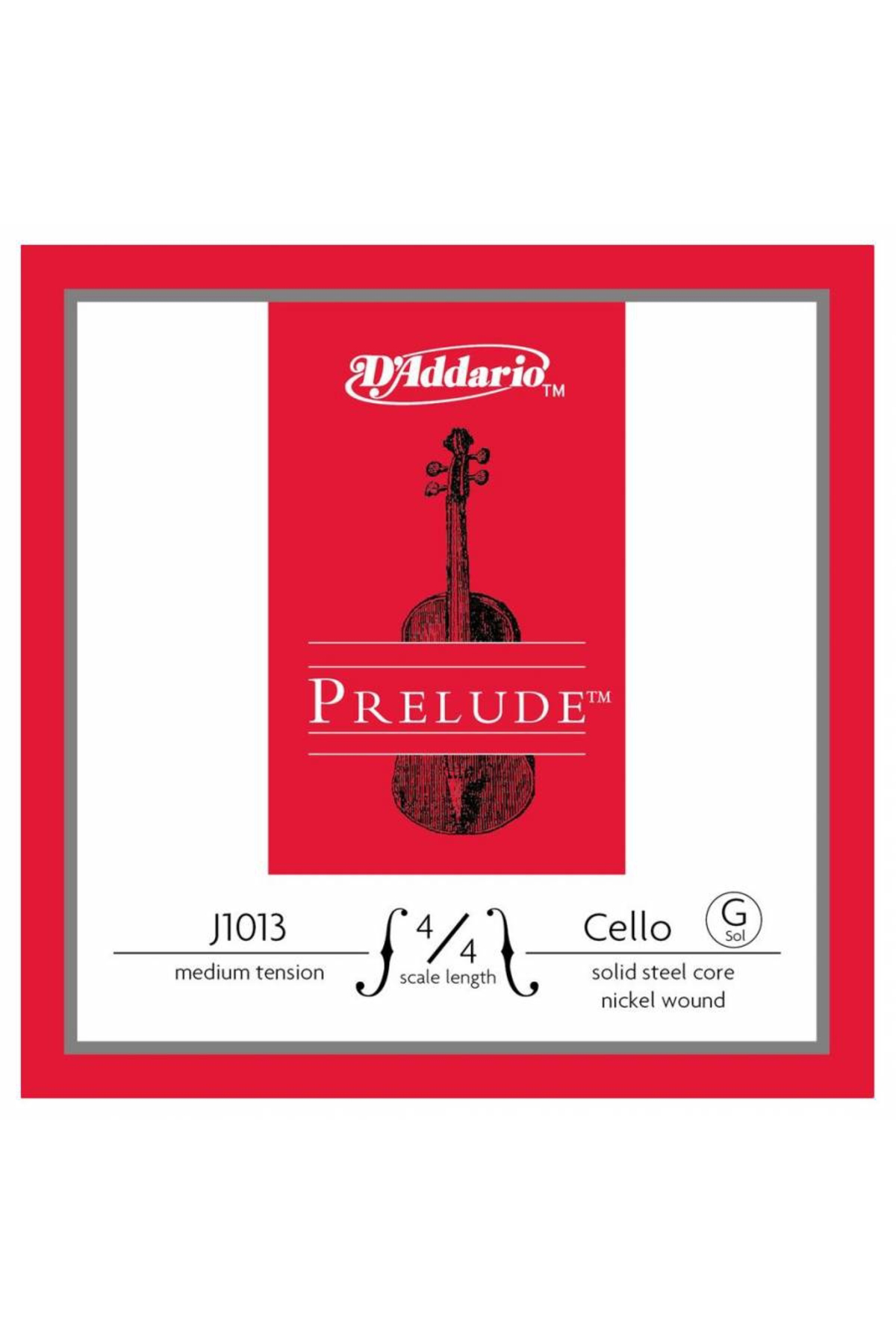 Daddario J1013 4/4M Cello Tek Tel, Prelude, G-Sol, 4/4 Scale, Medium T Cel
