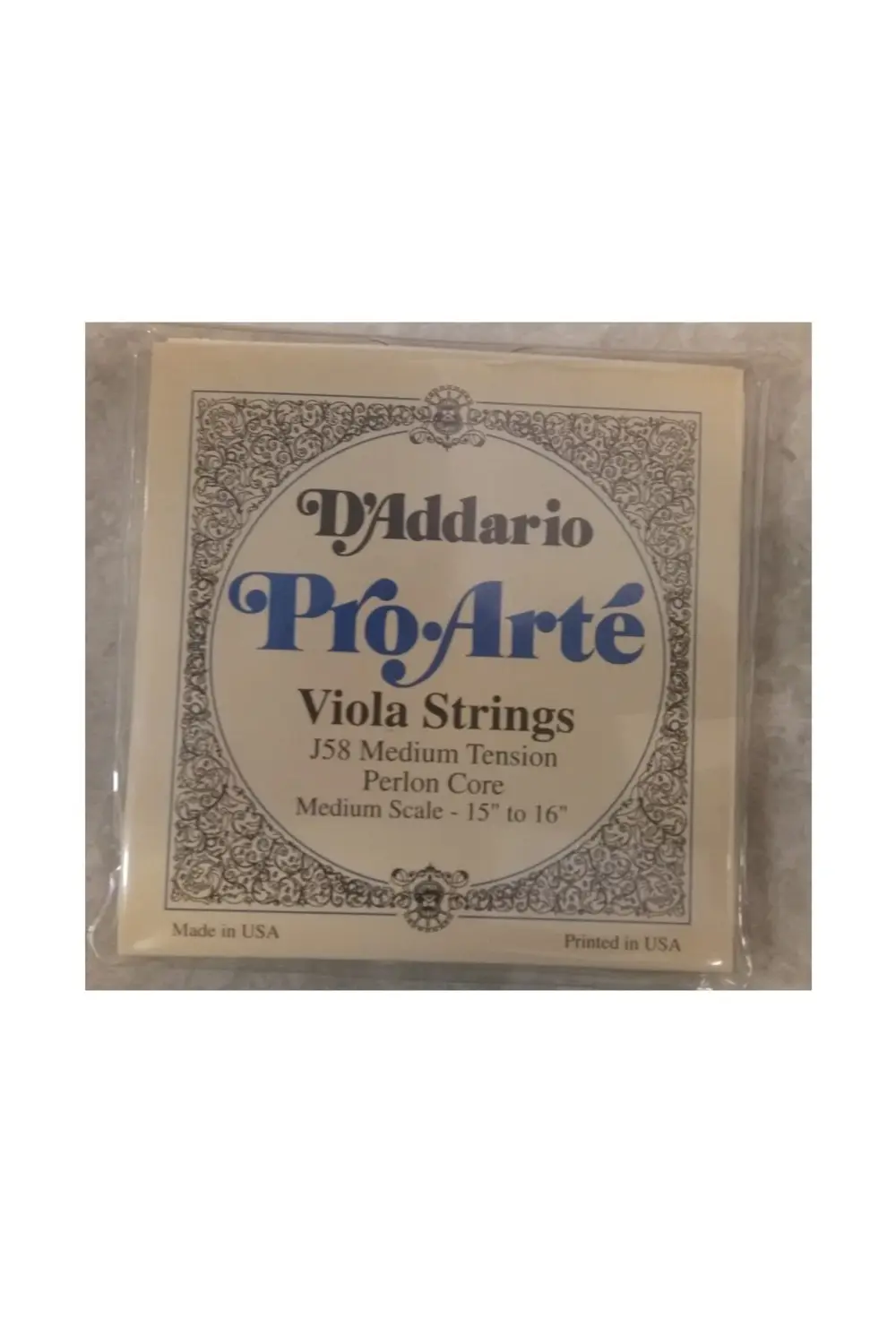 Daddario J58 Viola Tel Seti, Pro-Arte, Scale Medium, Medium Ten Viola Tel