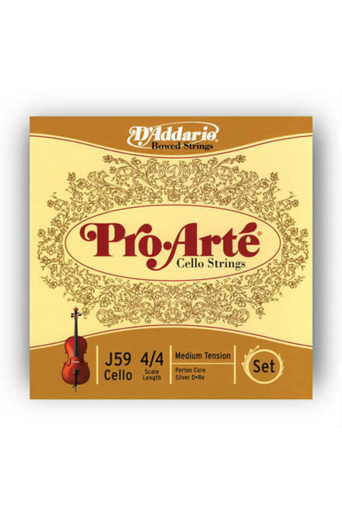 J59 4/4M CELLO TEL SETİ, PRO-ARTE, SCALE 4/4, MEDIUM TENSIO CELLO