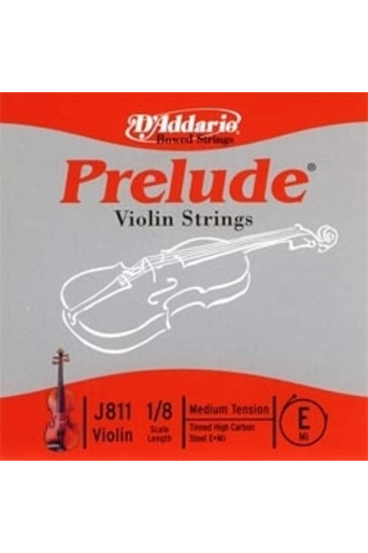 Daddario J811 Keman Tek Teli, Prelude, Scale 4/4, E-(Mi), Normal