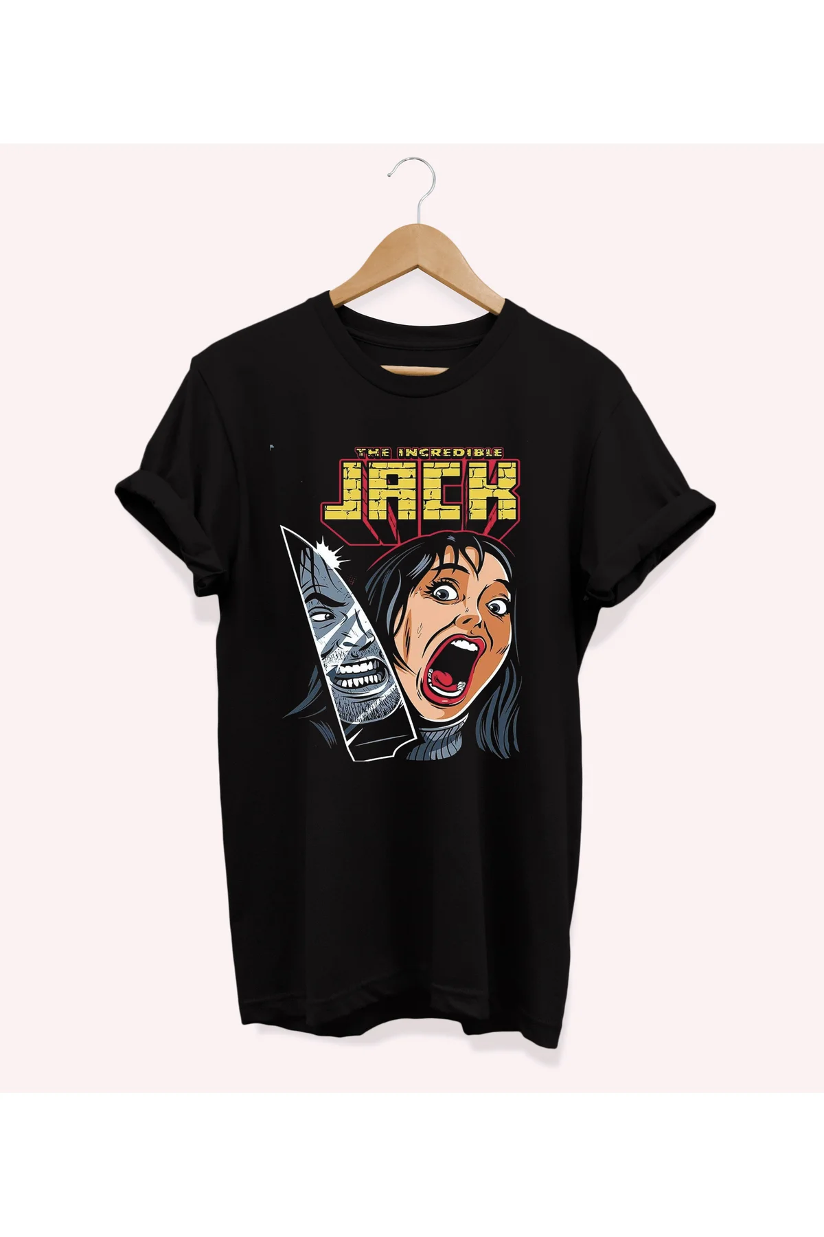 , Jack Baskılı, %100 Pamuk, Bisiklet Yaka, Basic T-shirt, Normal 