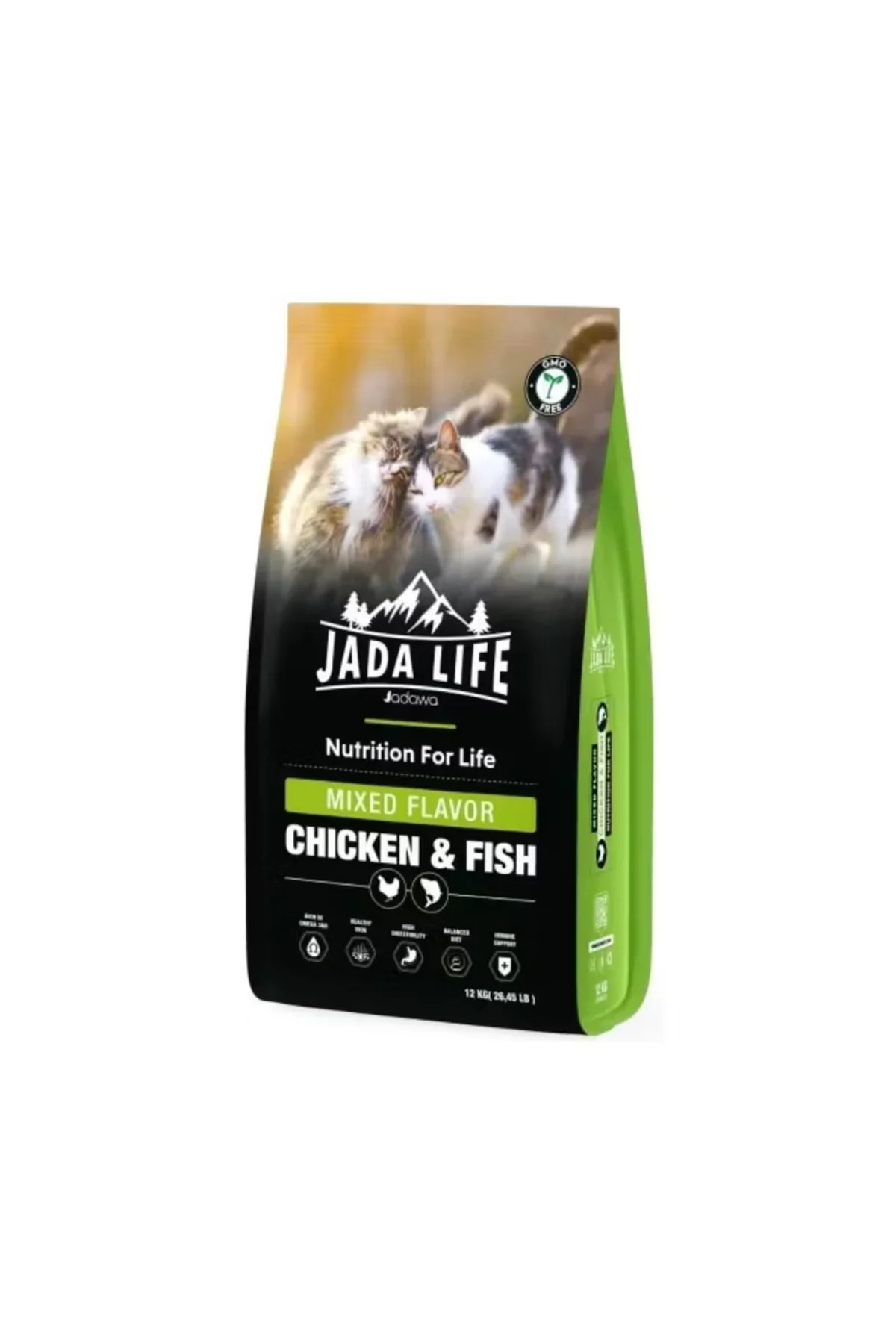 Jada Life Tavuk Ve Balıklı Yetişkin Kedi Maması 10 Kg 2 Kg Hediyeli