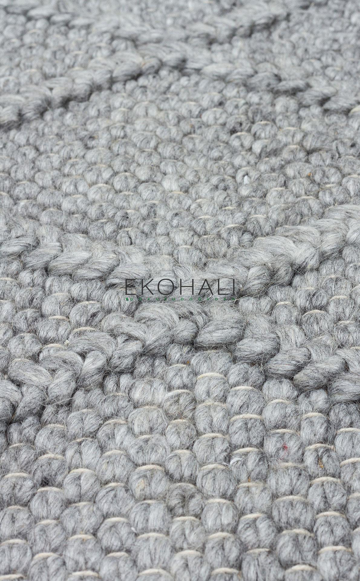 Jade Koleksiyonu Yün ile üretilen örme el halısı Diamond Grey