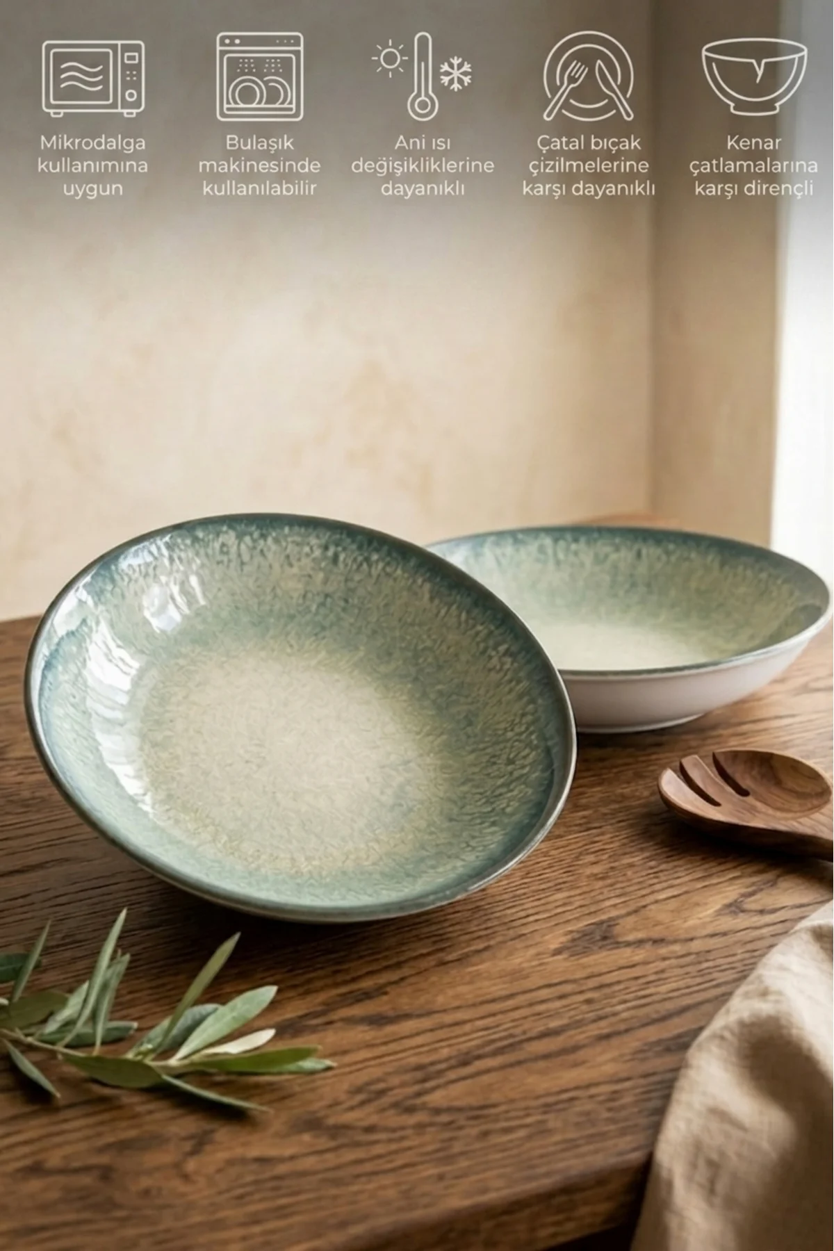 Jade Tide Pergamon Salata Makarna Tabağı 26 cm 2 Adet Profesyonel Jade Tide Pergamon Salata Makarna Tabağı 26 cm 2 Adet Profesyonel
