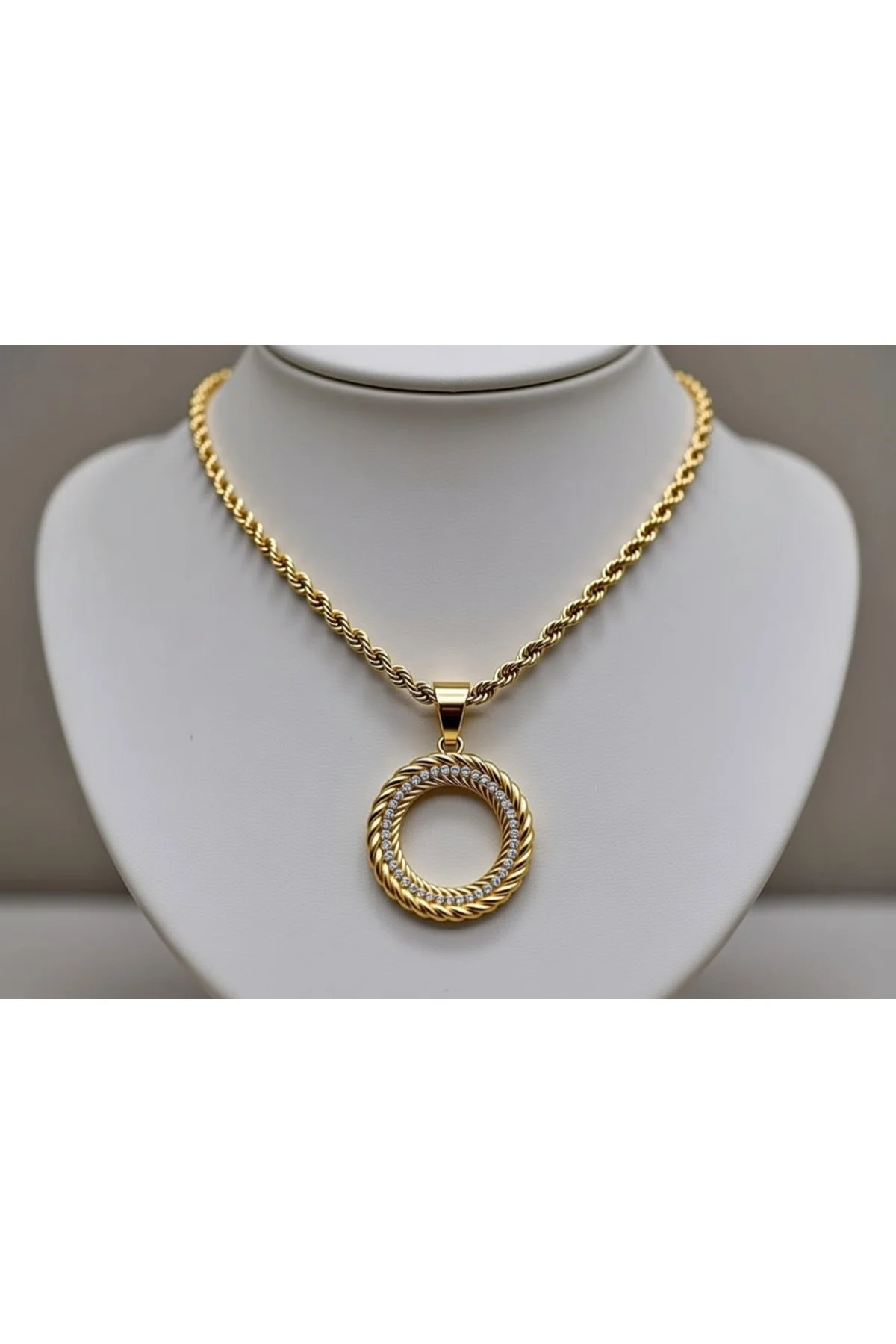 Jade'm Gold Altın Kaplamalı Çeyrekli Kolye