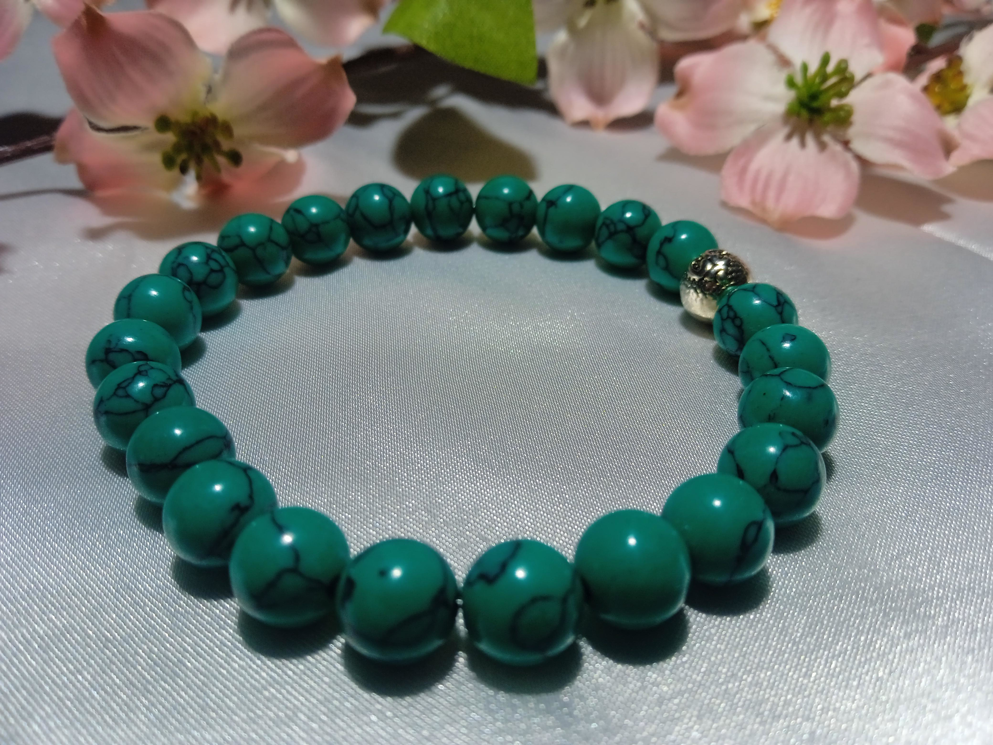 Jade'm Gold  Firüze Doğaltaş Bileklik