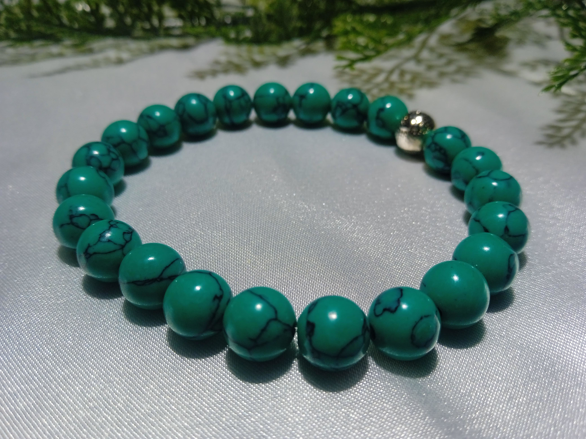 Jade'm Gold  Firüze Doğaltaş Bileklik