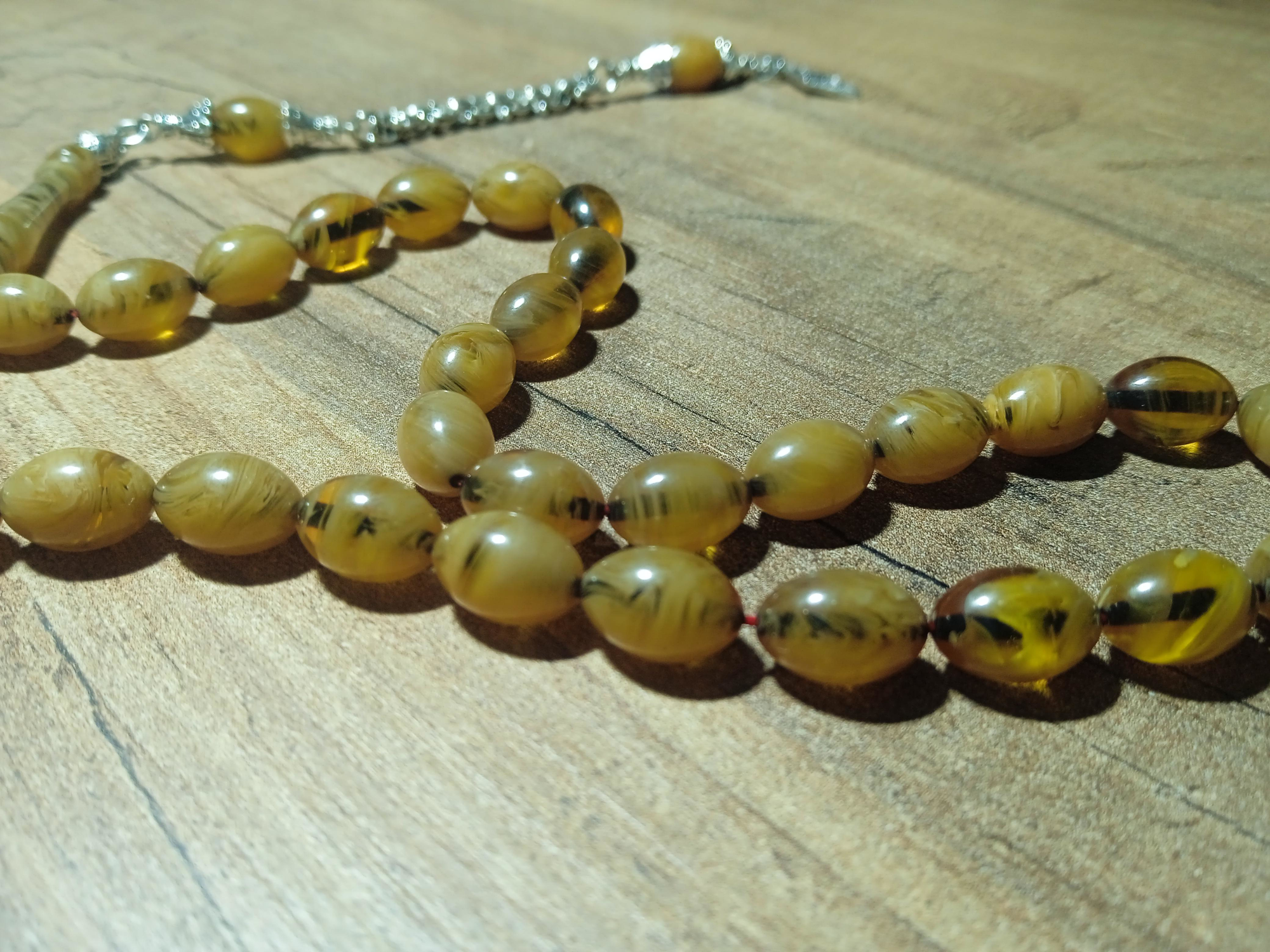 Jade'm Gold Jadem Gold Özel Kutulu Ateş Kehribar Tesbih