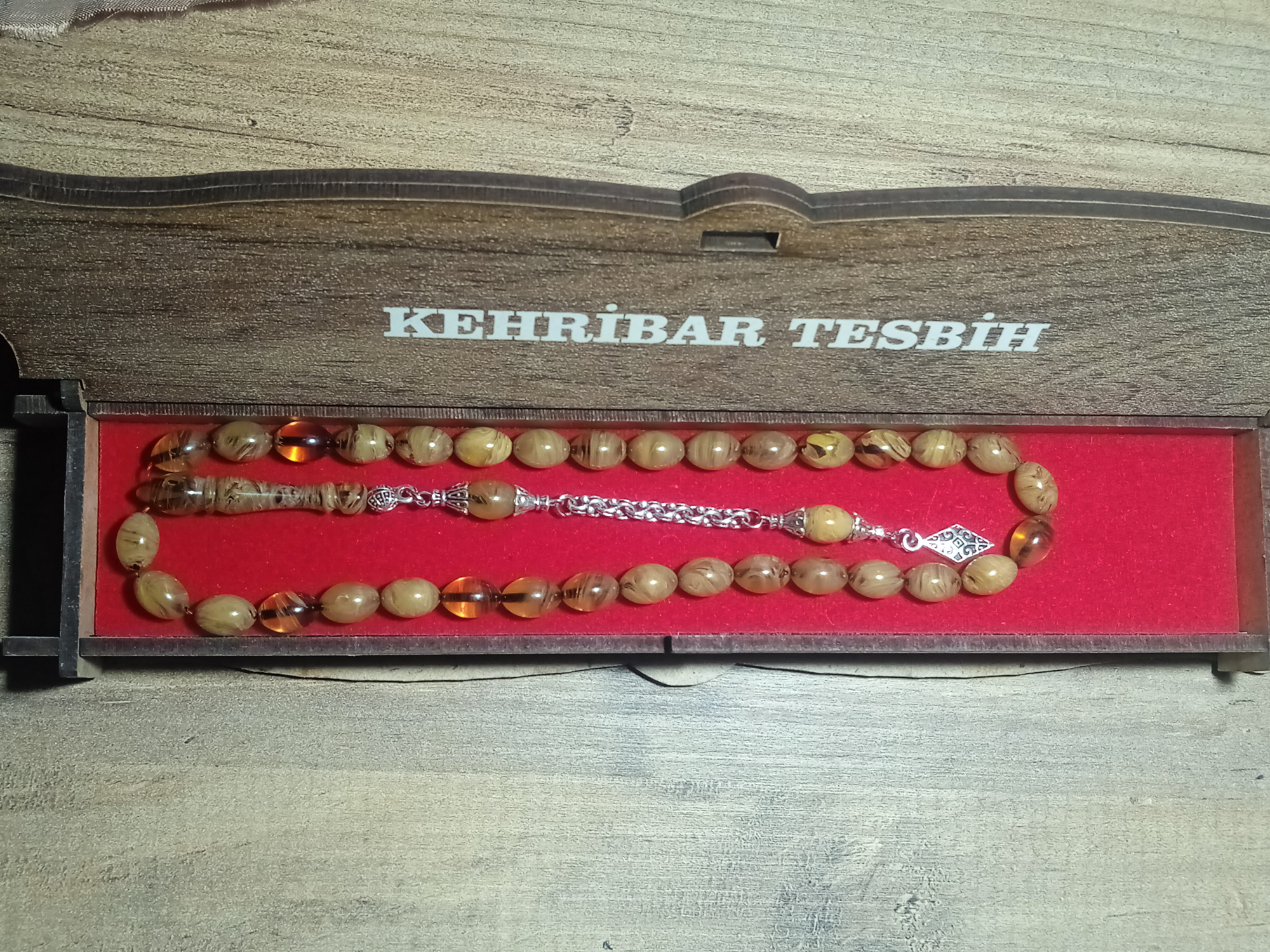 Jade'm Gold Jadem Gold Özel Kutulu Ateş Kehribar Tesbih