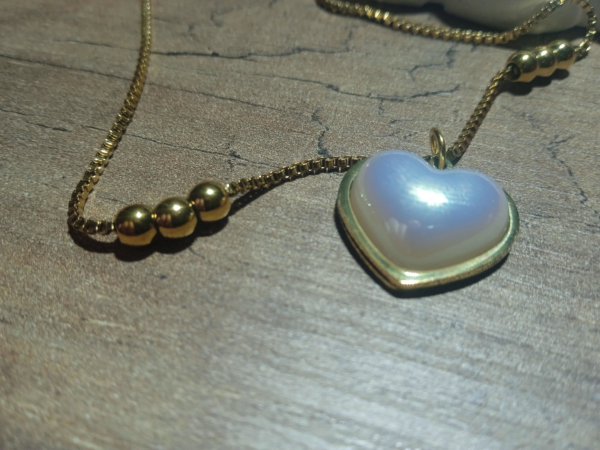 Jade'm Gold  Paslanmaz Çelik Kalpli Sedef Halhal