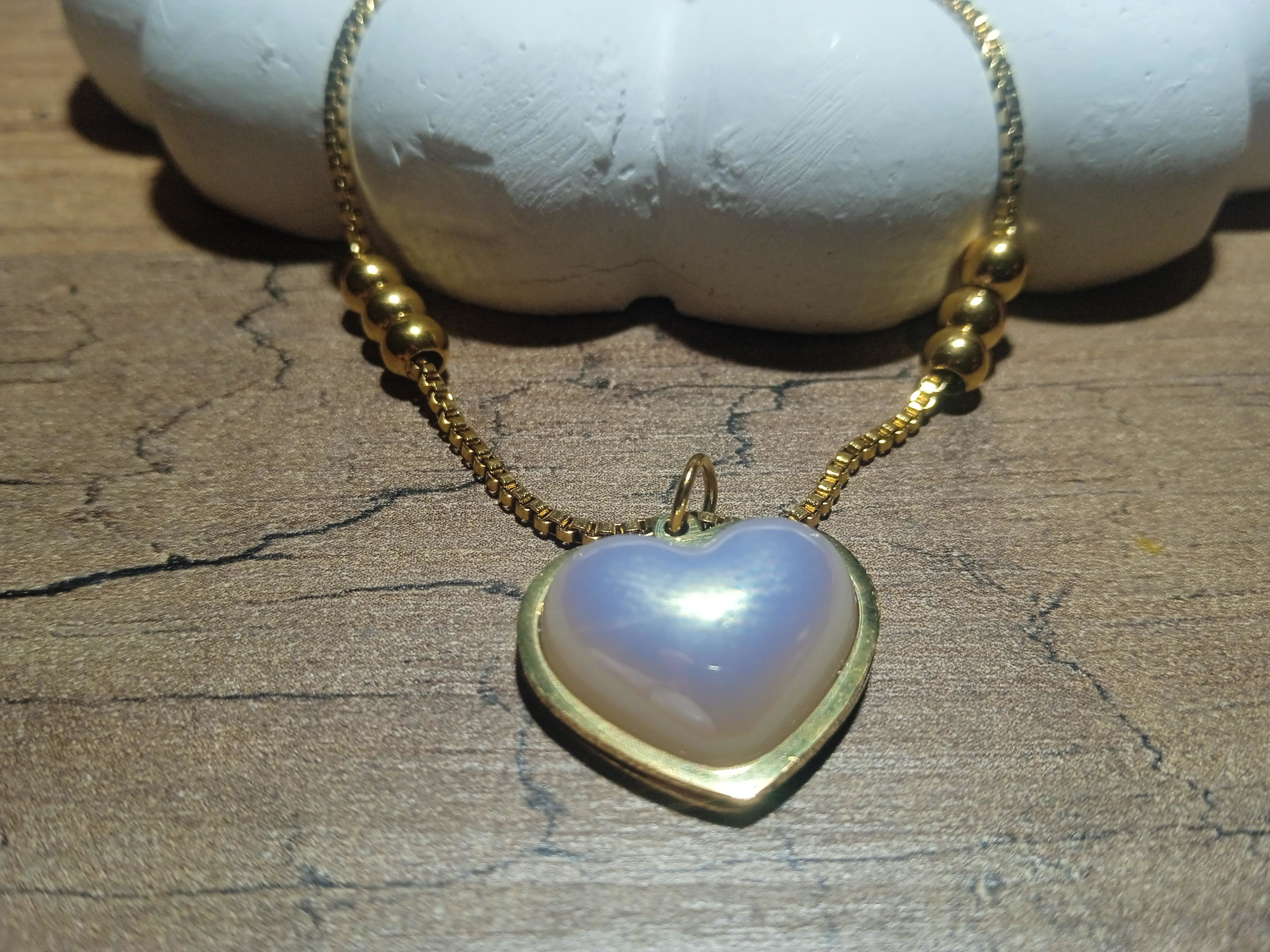 Jade'm Gold  Paslanmaz Çelik Kalpli Sedef Halhal