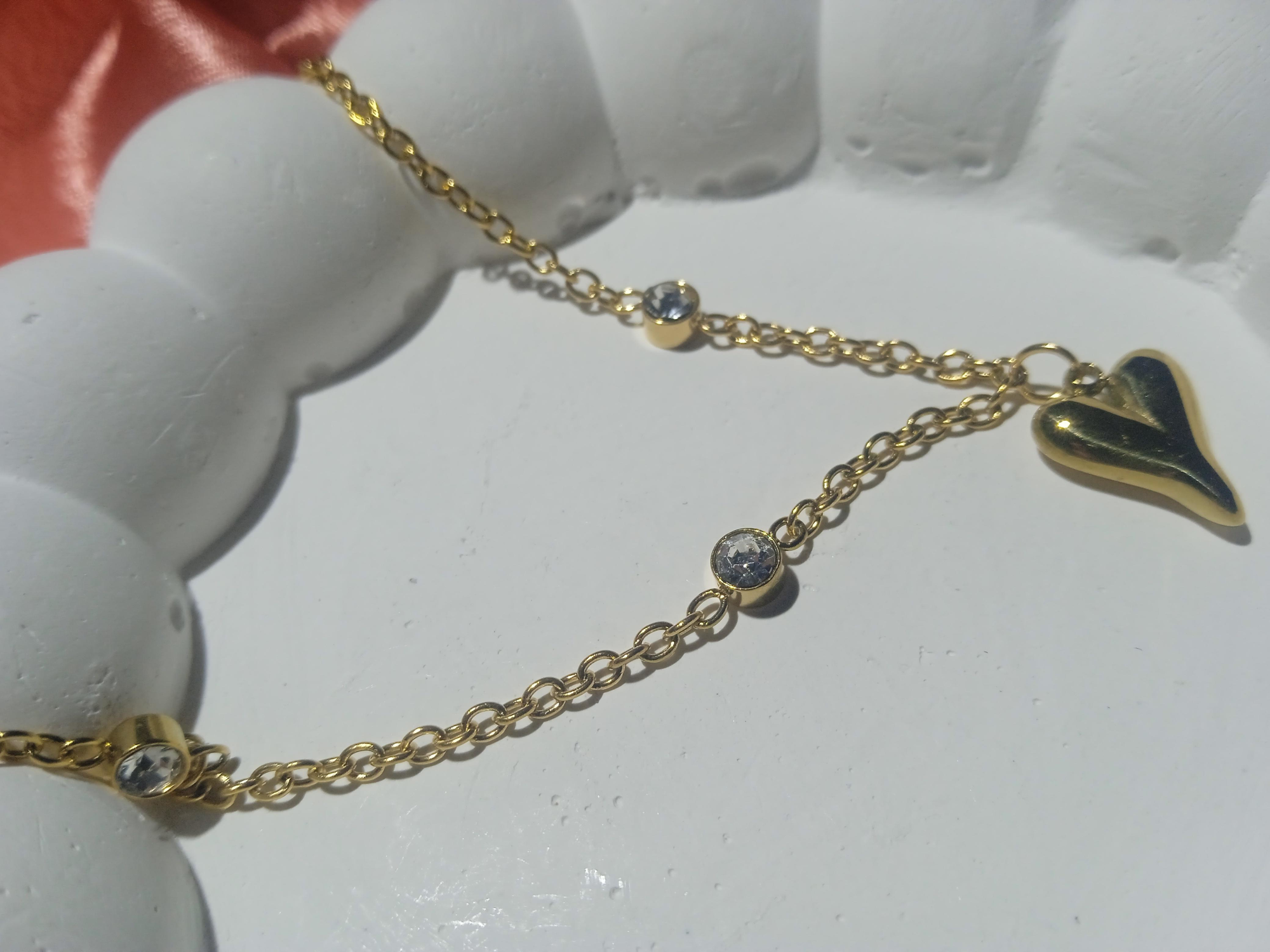 Jade'm Gold  Paslanmaz Çelik Kalpli Halhal