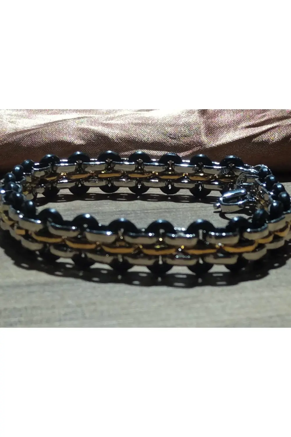 Jade'm Gold Paslanmaz Çelik Gümüş Gold Erkek Bileklik