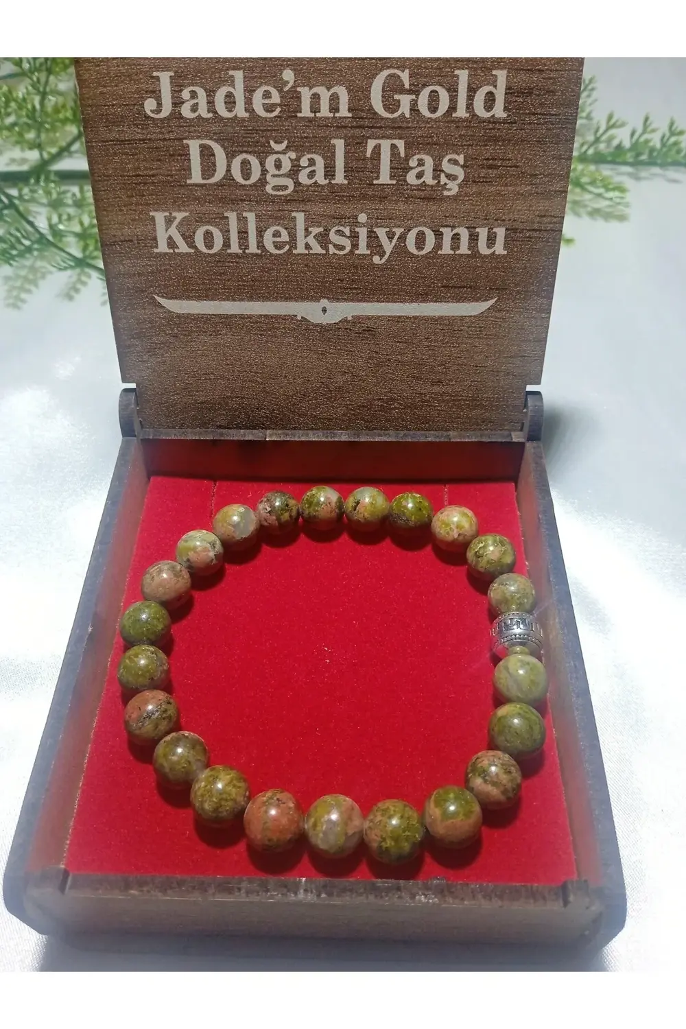 Jade'm Gold Unakit Doğaltaş Bileklik