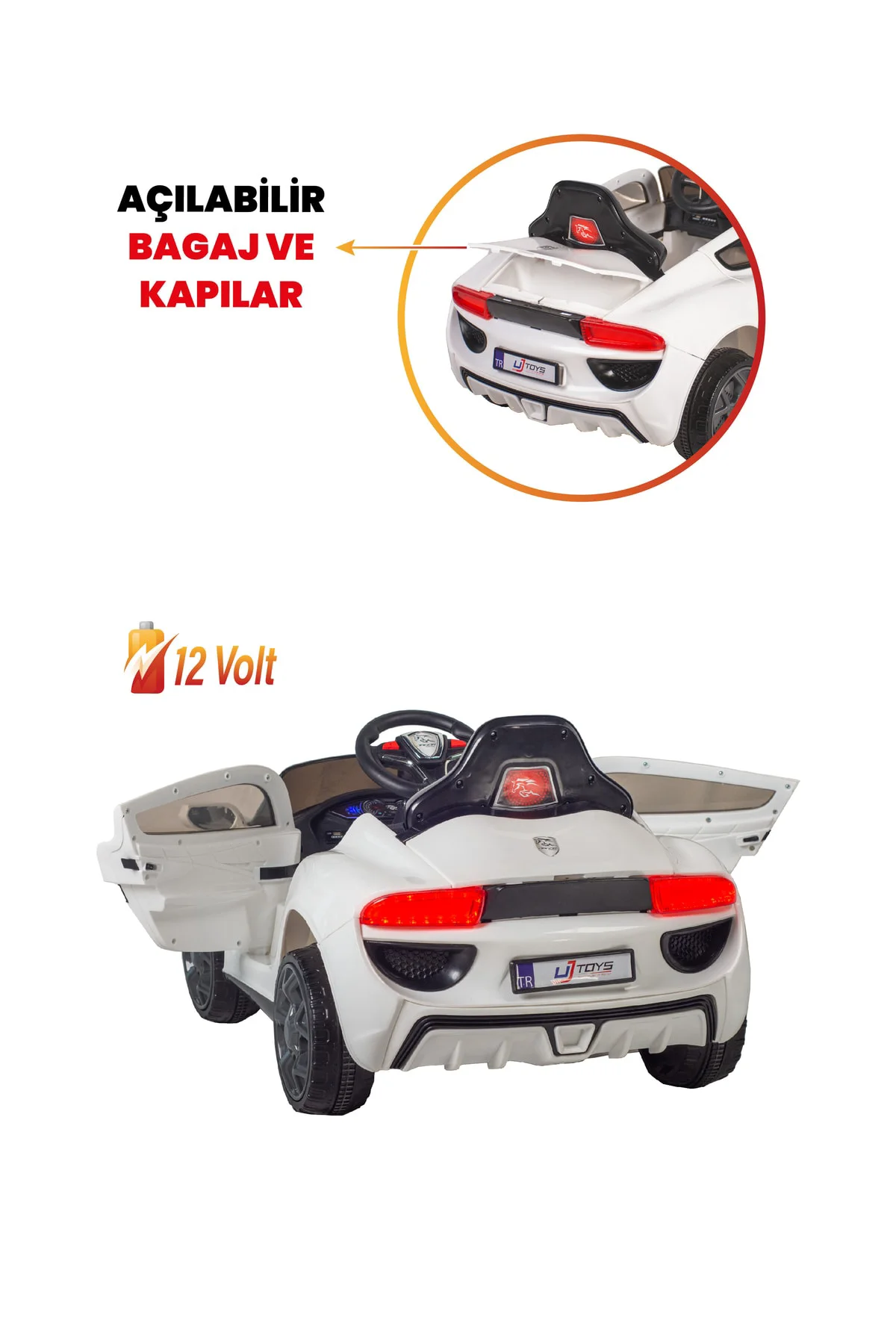 Jagor Akülü Araba 12v-beyaz