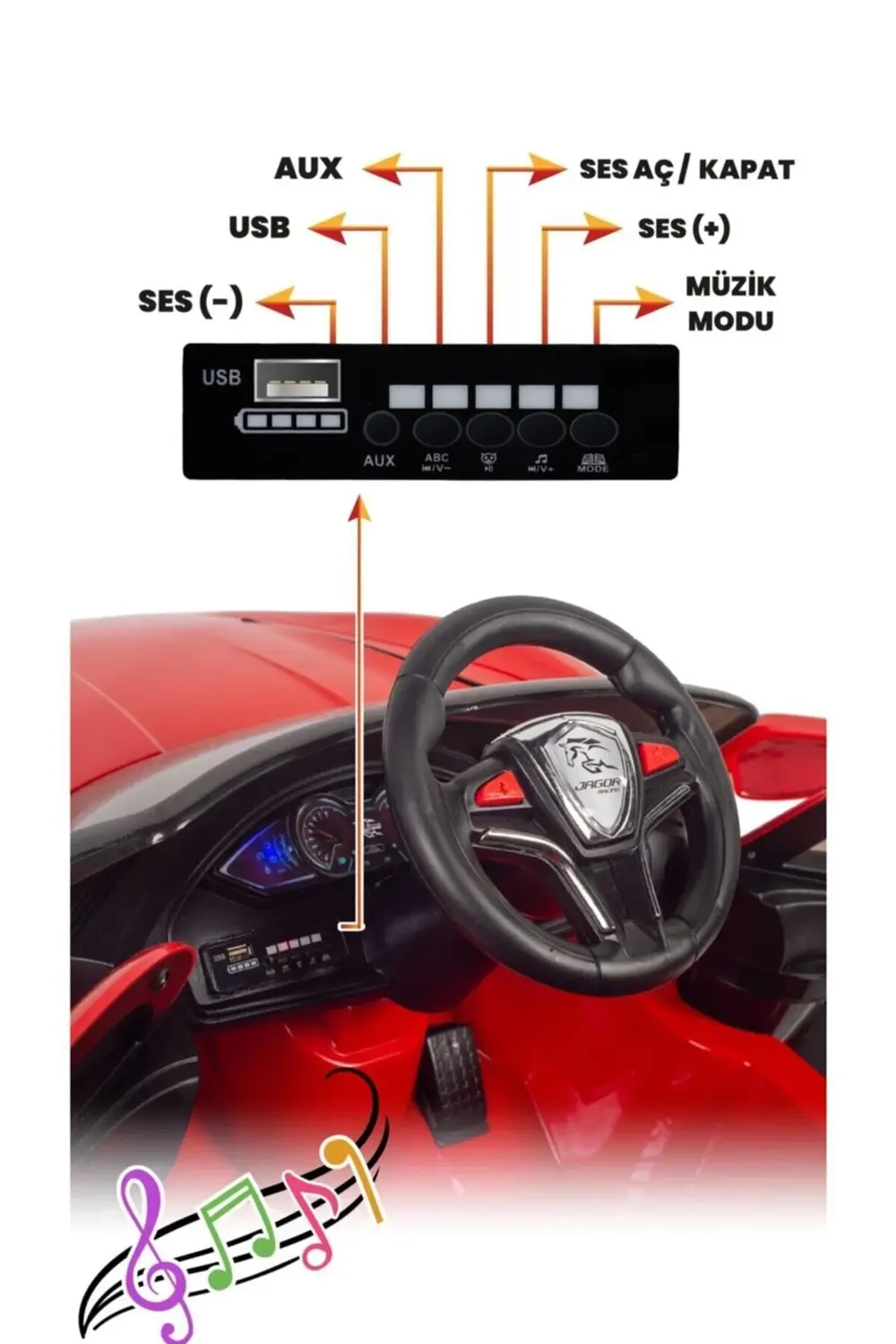 Jagor Akülü Araba 12v-kırmızı