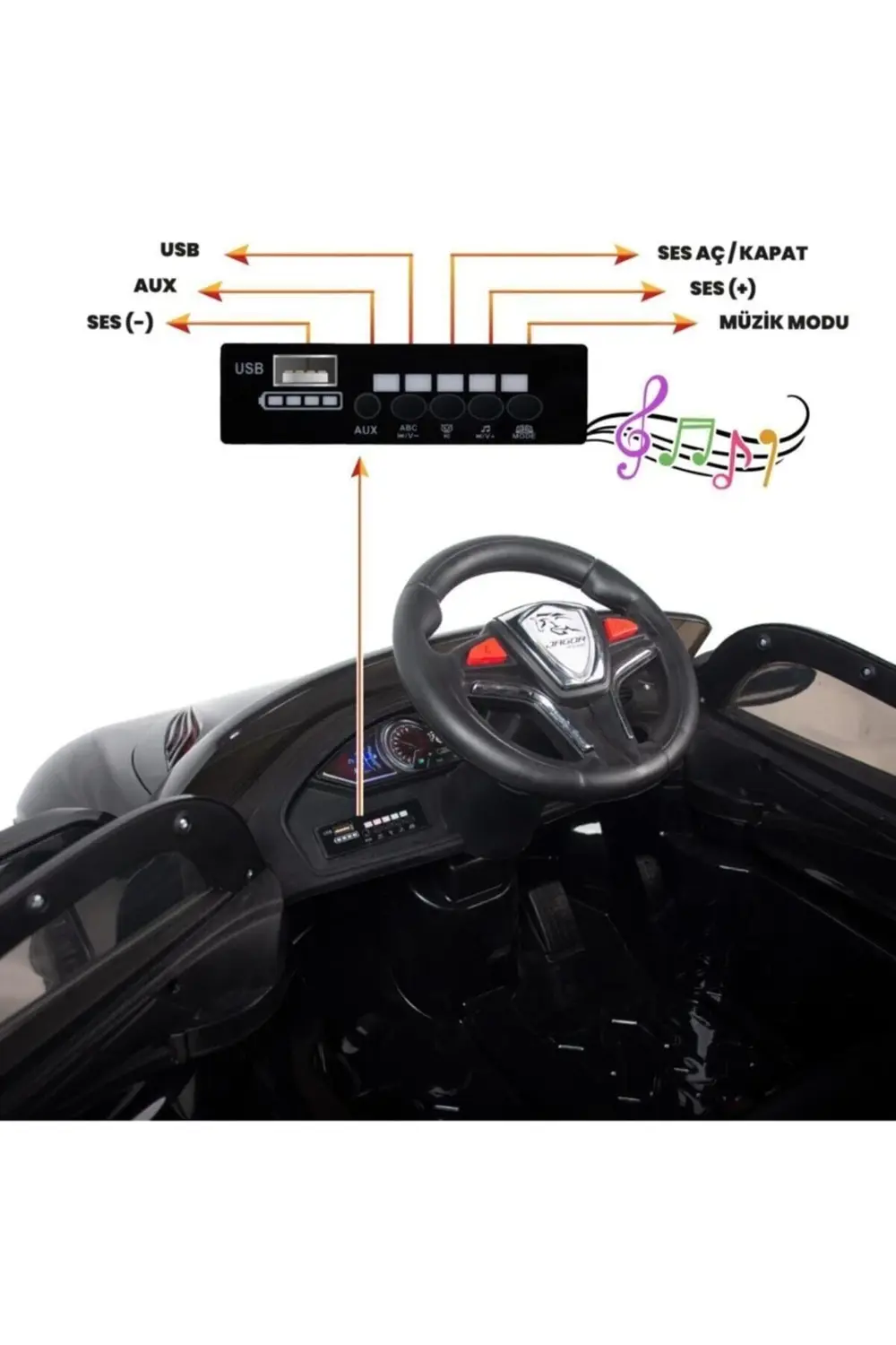 Jagor Akülü Araba 12v-siyah